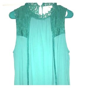 Turquoise and Lace Dress